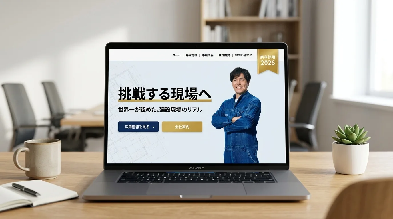 建設会社 採用LPヒーロー｜大畑大介 ワークウェア